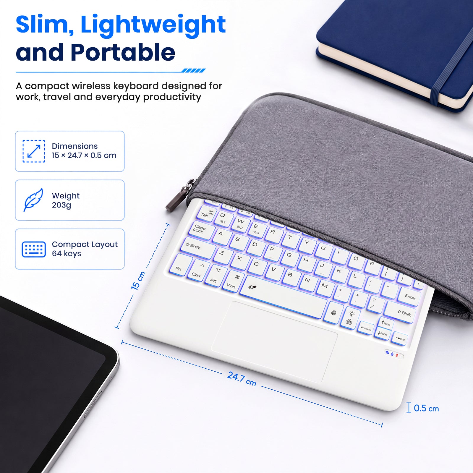B102D Wireless Bluetooth Keyboard for iPad
