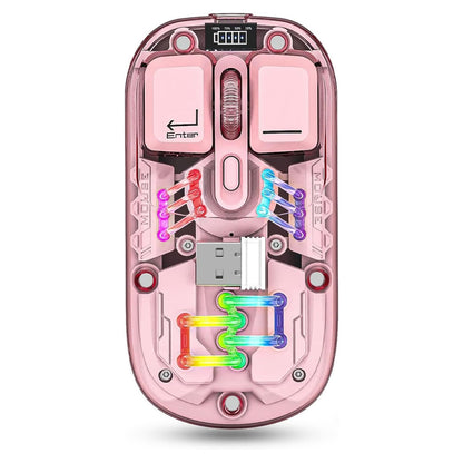 wireless bluetooth mouse transparent peach rgb light
