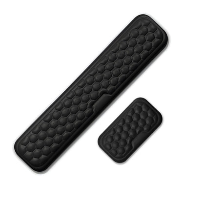 TECPHILE Set of 2 Memory Foam Keyboard and Mouse Wrist Rest with ergonomic honeycomb texture for wrist support and comfort.