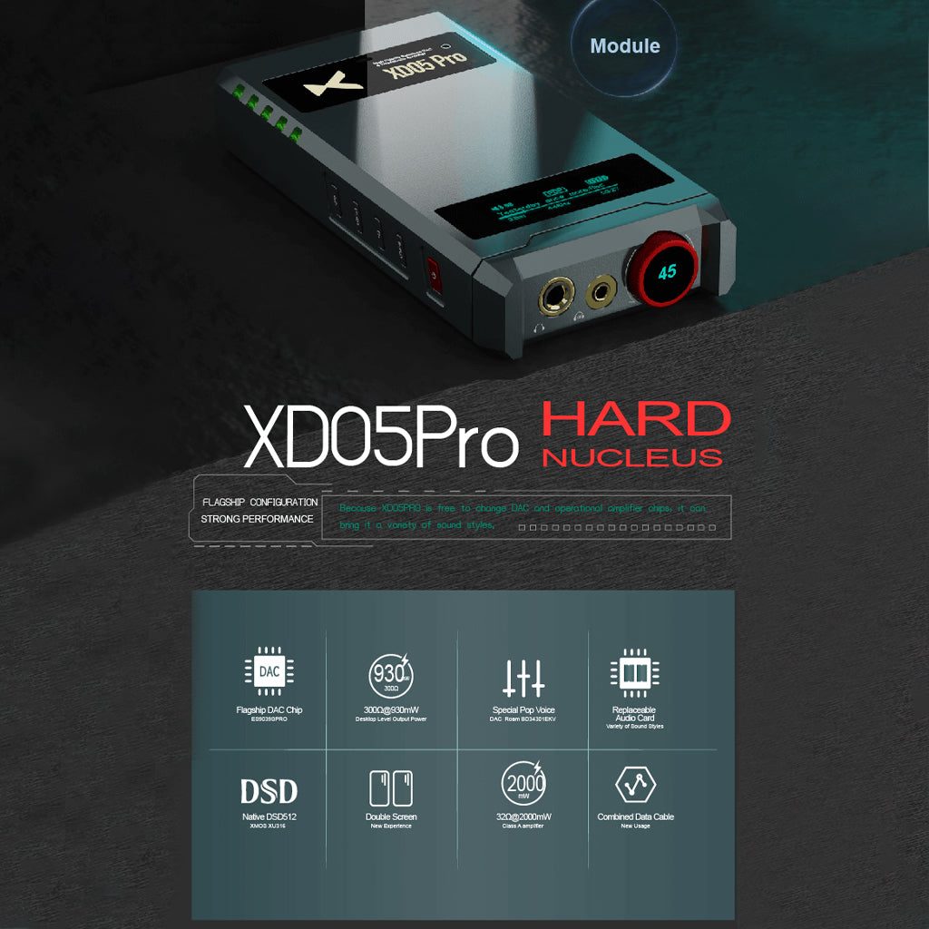 xDuoo XD05 Pro ES9039SPro Portable DAC & Headphone Amplifier | Concept Kart