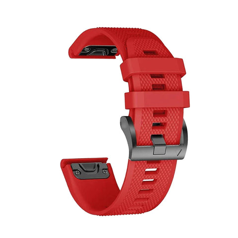 Buy red TECPHILE – Garmin Fenix 5 Quick Fit 22mm Silicone Watch Strap