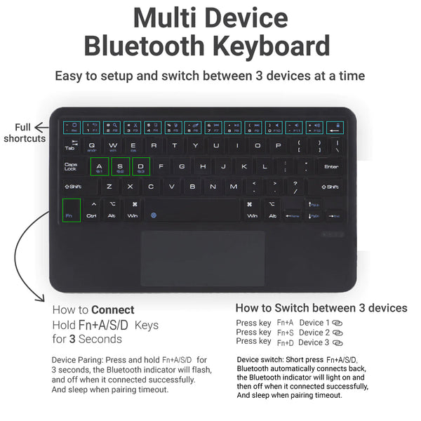 TECPHILE - B102 Wireless Keyboard with Touchpad - 4