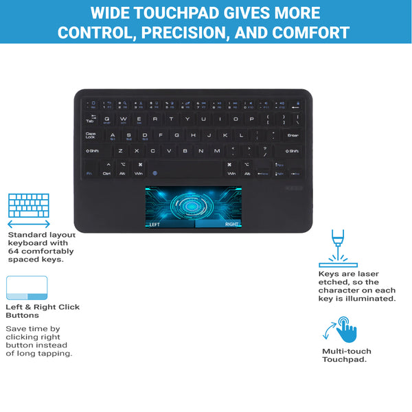 TECPHILE - B102 Wireless Keyboard with Touchpad - 6