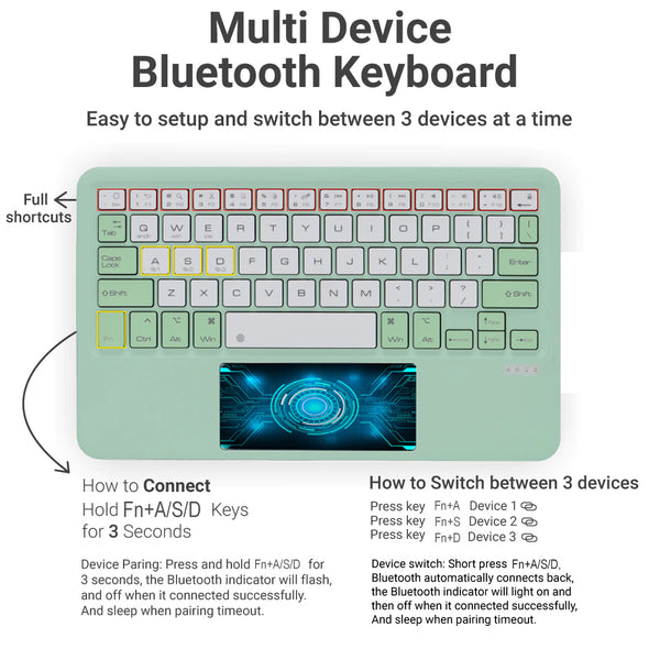 TECPHILE - B102 Wireless Keyboard with Touchpad - 16