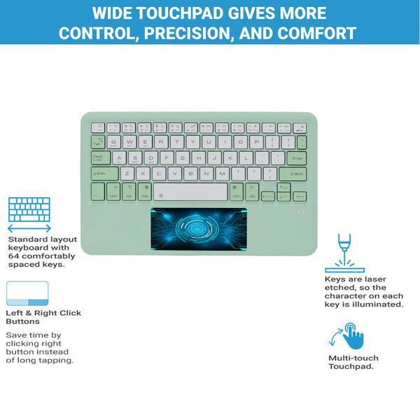 TECPHILE - B102 Wireless Keyboard with Touchpad - 17