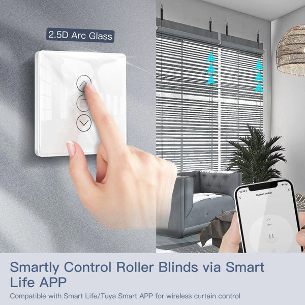 MOES - Smart WiFi+RF Curtain Switch - 3