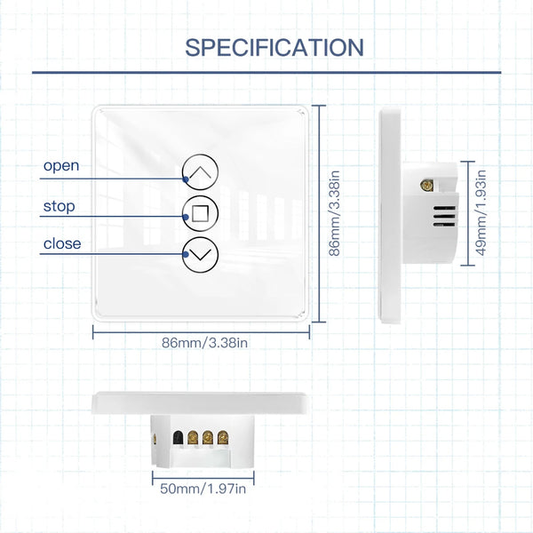 MOES - Smart WiFi+RF Curtain Switch - 6