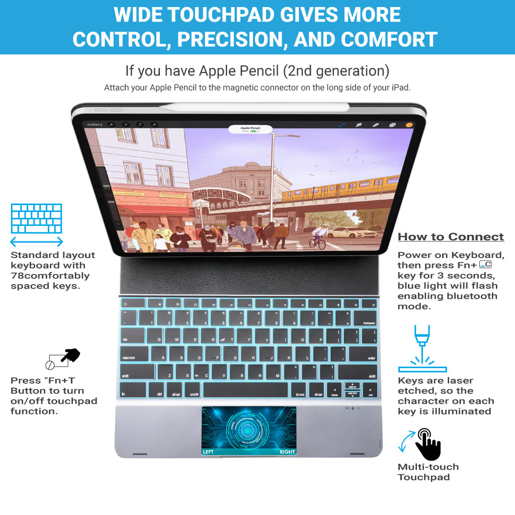 Concept-Kart-Doqo-F129-Pro-Magnetic-Keyboard-Case-For-iPad-Silver-1_3