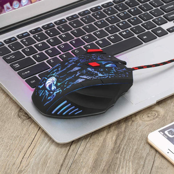 HXSJ - H300 Wired Optical 7D Gaming Mouse - 8