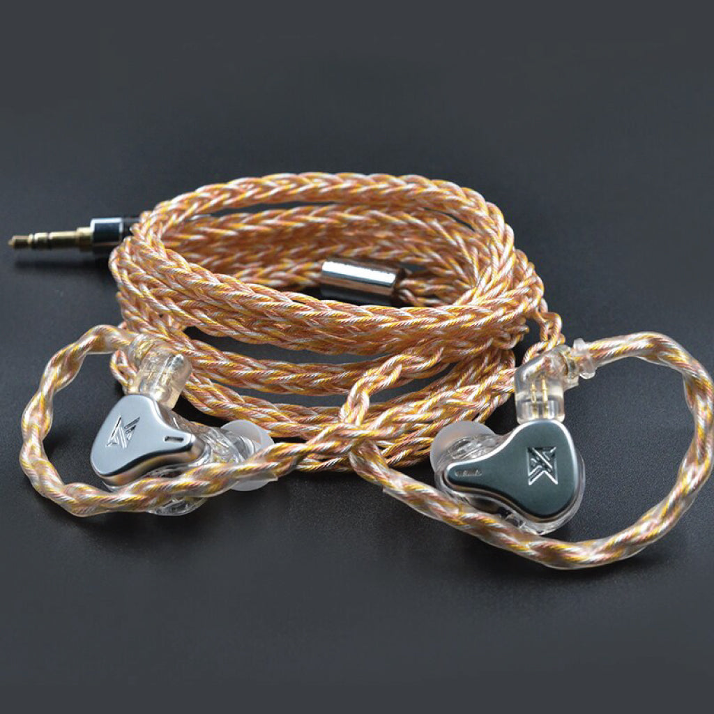KZ 8 Core Gold Silver & Copper Mixed Upgrade Cable For IEM