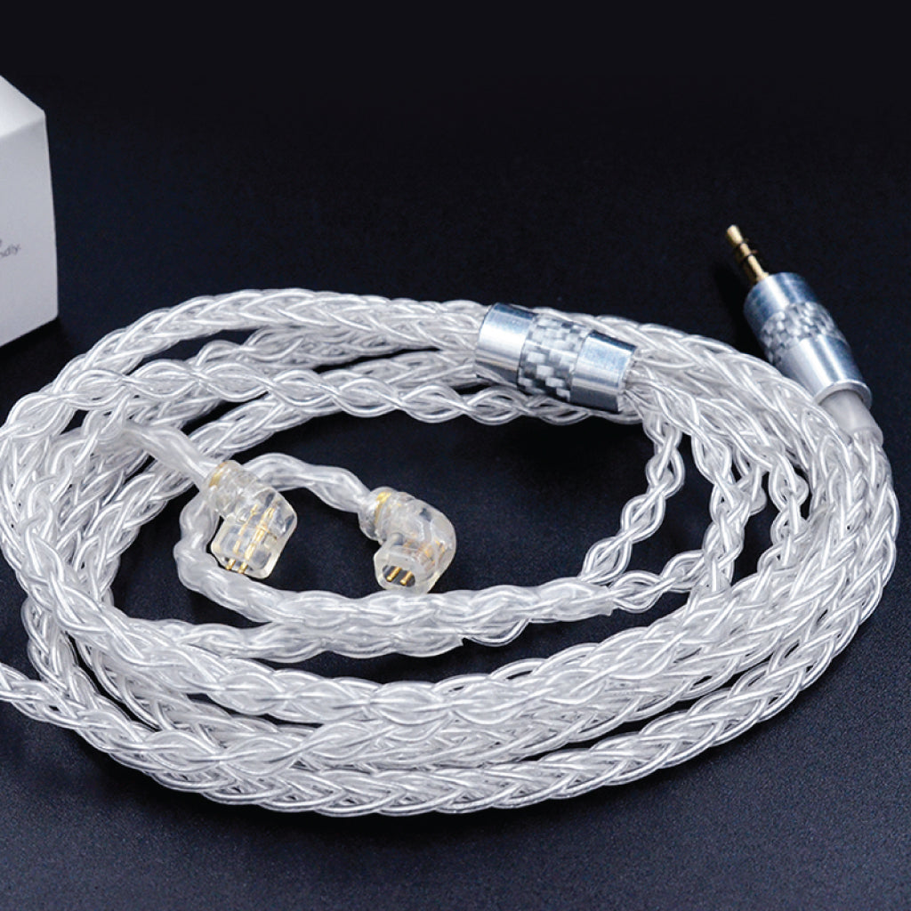 KZ 8 Core Silver Plated Upgrade Cable for IEM | Concept Kart
