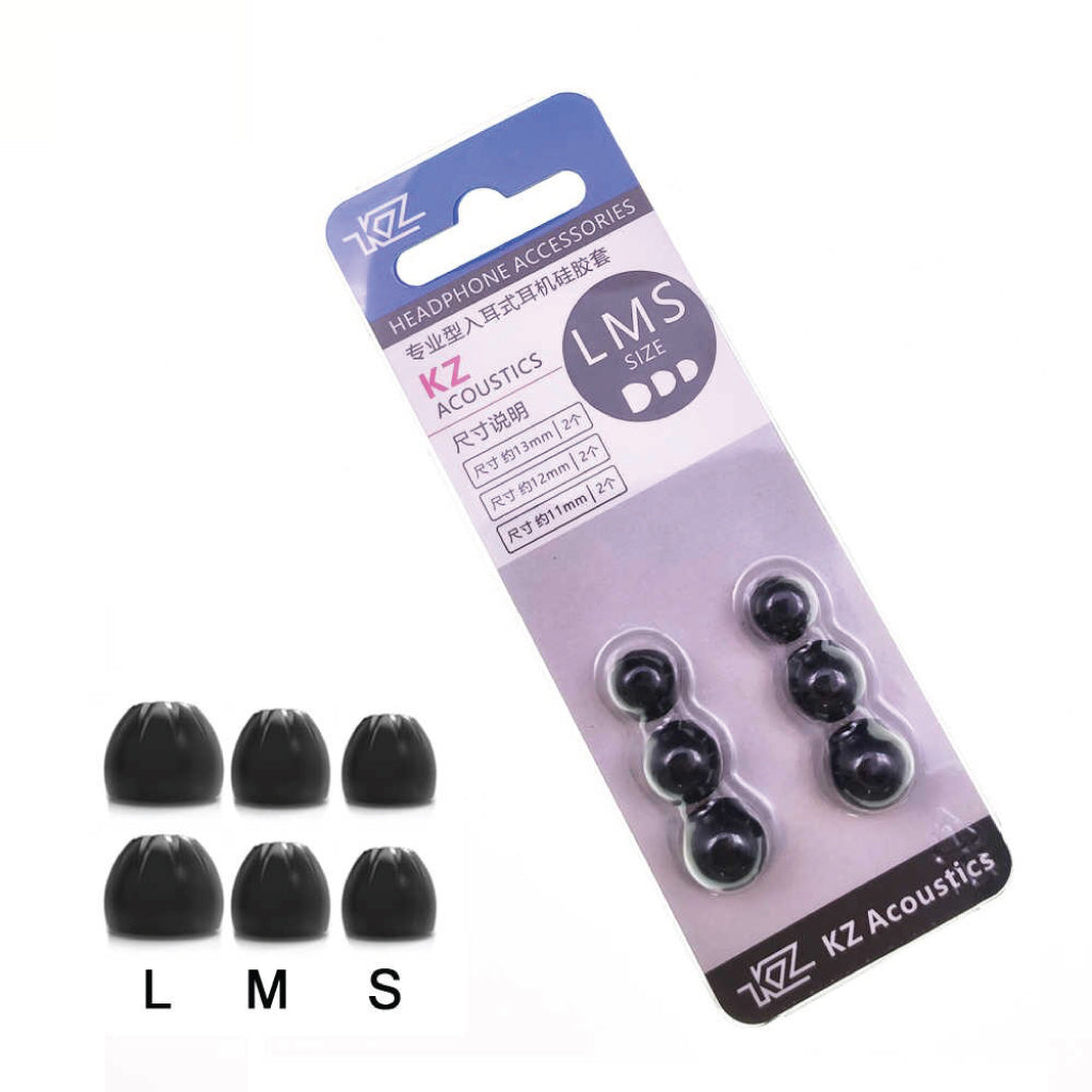 Concept-Kart-KZ-Acoustics-3-Pair-Star-Line-Silicone-Eartips-Black-1