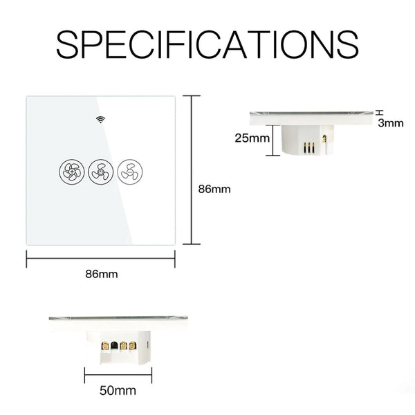 MOES - WiFi Smart Switch for Ceiling Fan - 5