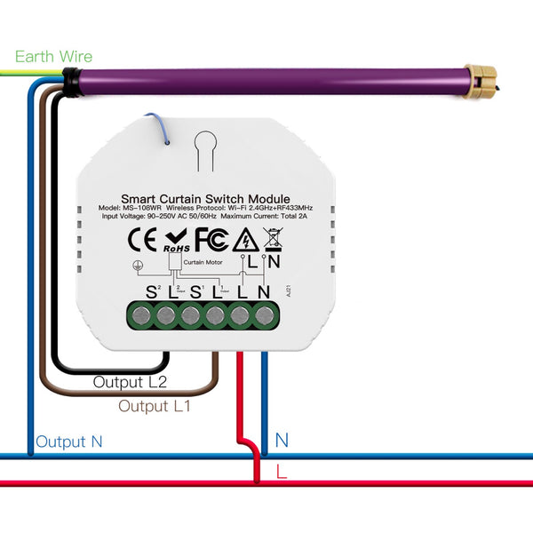 MOES - WiFi Smart Curtain Switch Module - 3