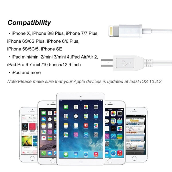 Meenova – Lightning to USB-B Midi Cable for iPad/iPhone - 3