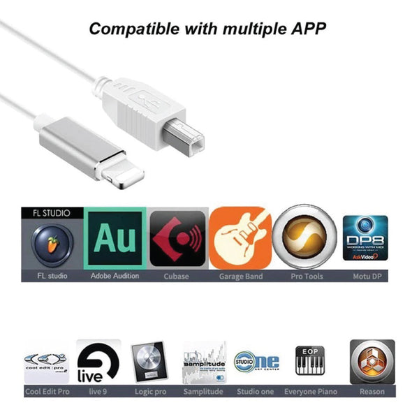 Meenova – Lightning to USB-B Midi Cable for iPad/iPhone - 6