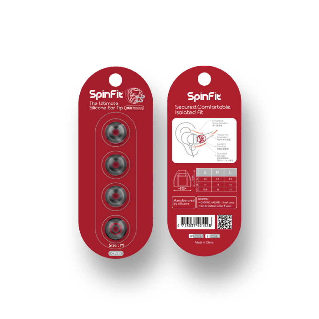 Concept-Kart-SpinFit-CP155-Silicone-Eartips-Red-5