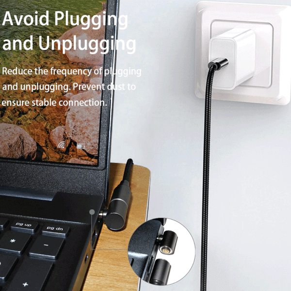 TECPHILE - 100W Magnetic Charging Cable with Adapter for Laptops - 13