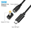 TECPHILE - 100W Magnetic Charging Cable with Adapter for Acer Laptop - 2