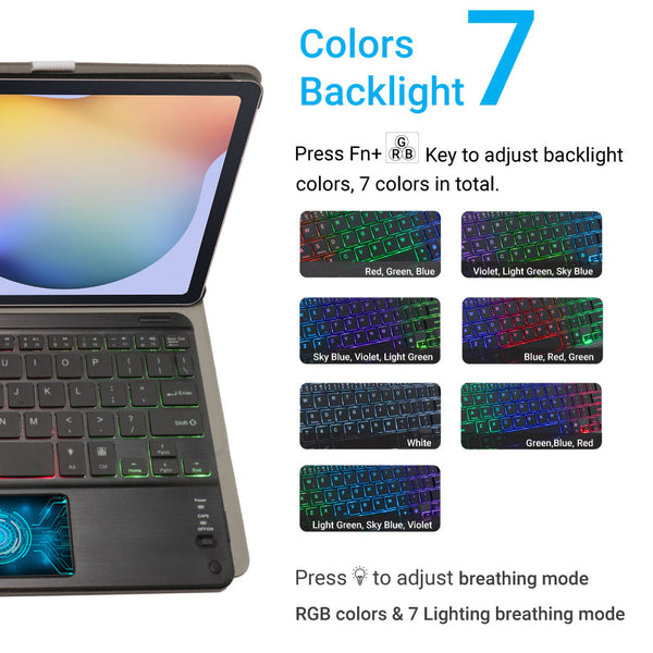 TECPHILE – DY-P610T Wireless Keyboard Case for Samsung S6 Lite - 2