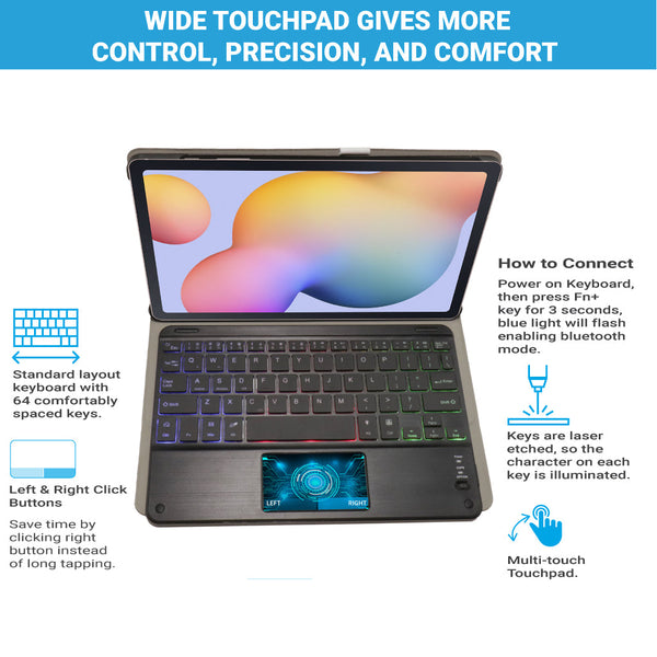 TECPHILE – DY-P610T Wireless Keyboard Case for Samsung S6 Lite - 3