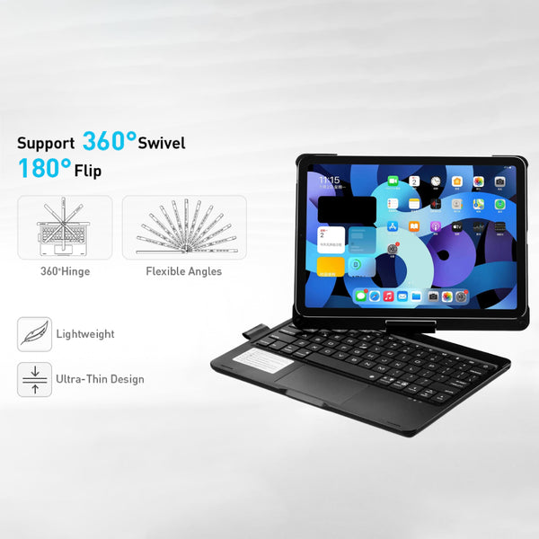 TECPHILE - F109ATS Keyboard Case for iPad - 7