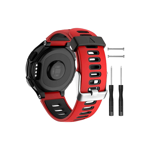 Buy black-red TECPHILE – Quickfit Silicon Watch Band for Garmin Forerunner