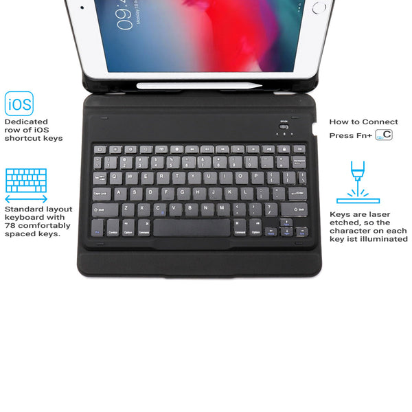 TECPHILE - JP381B Wireless Keyboard Case For iPad - 2