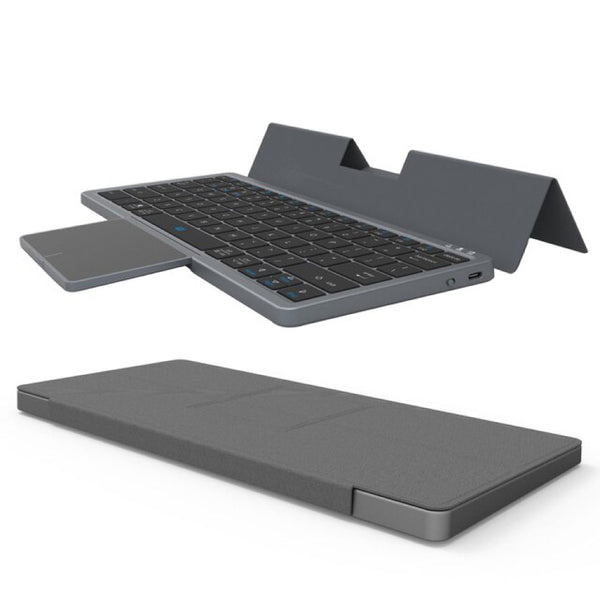 TECPHILE - KF8700 Wireless Keyboard with Foldable Case - 9