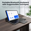 TECPHILE - KF8700 Wireless Keyboard with Foldable Case - 2