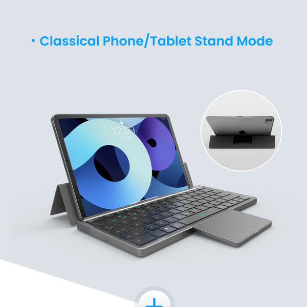 TECPHILE - KF8700 Wireless Keyboard with Foldable Case - 7