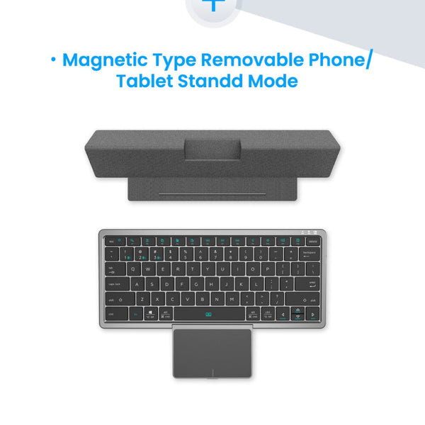 TECPHILE - KF8700 Wireless Keyboard with Foldable Case - 5