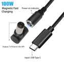 TECPHILE - 100W Magnetic Charging Cable with Adapter for HP Laptop - 9
