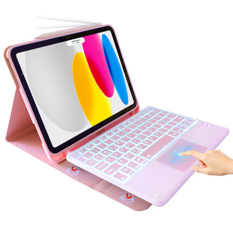 Buy pink TECPHILE - PS209T Wireless Keyboard Case for iPad