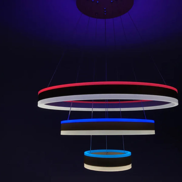 TECPHILE - RGBW 3 Ring Chandelier with Remote Control - 2
