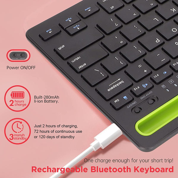 TECPHILE RK908 Muti-device Bluetooth Wireless Keyboard | Concept Kart