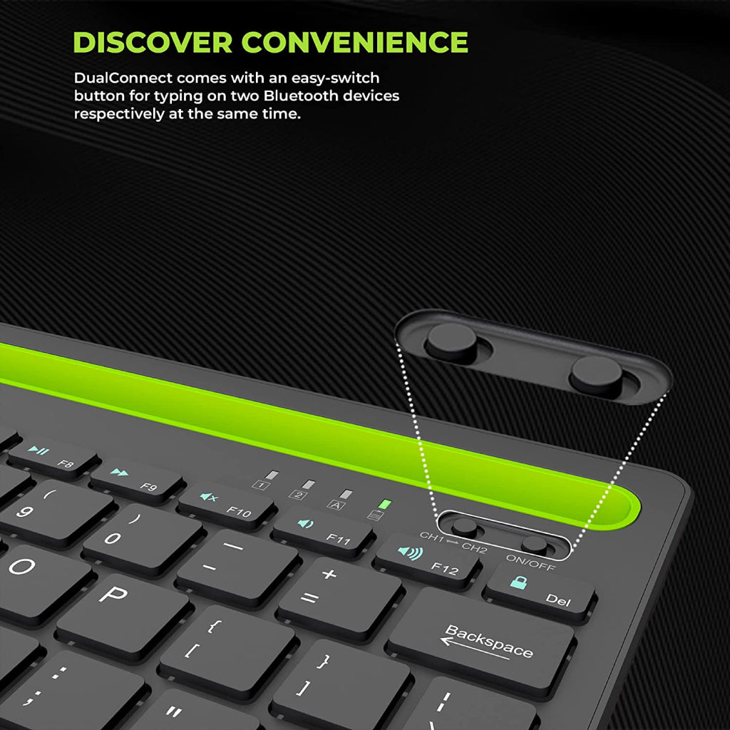 TECPHILE RK908 Muti-device Bluetooth Wireless Keyboard | Concept Kart