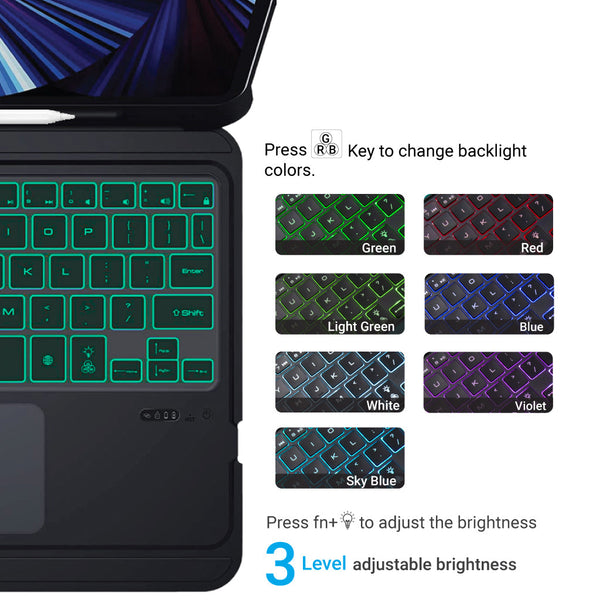 TECPHILE - T206D Wireless Keyboard Case For iPad - 4