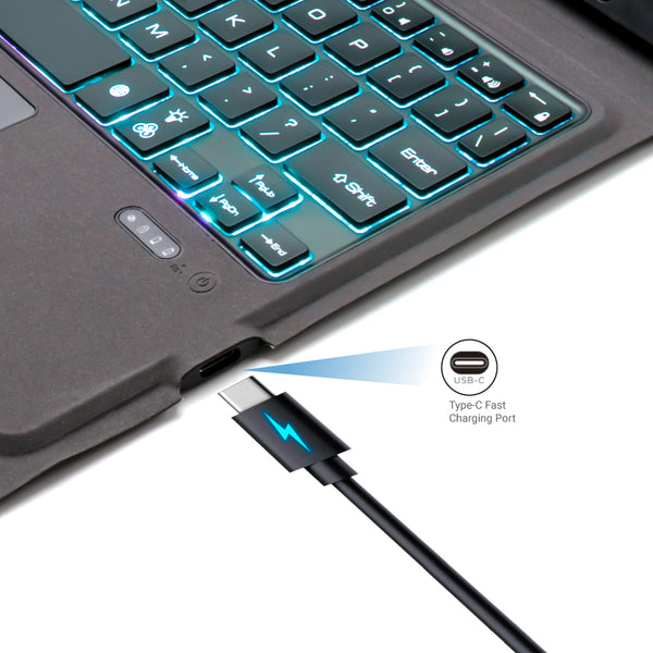 TECPHILE - T207D Wireless Keyboard Case for iPad - 4