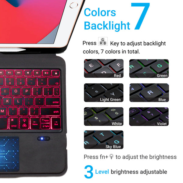 TECPHILE - T5207D - Wireless Keyboard Case for iPad - 2