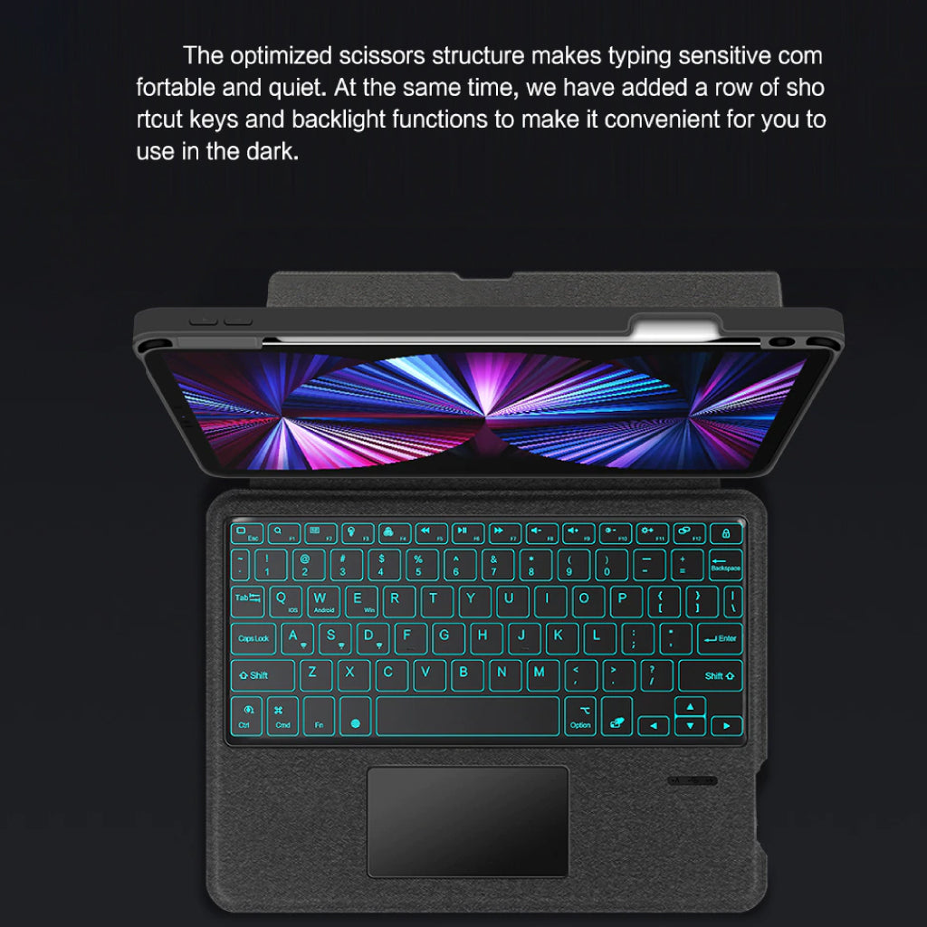 TECPHILE - YJ11 Wireless Keyboard Case for iPad