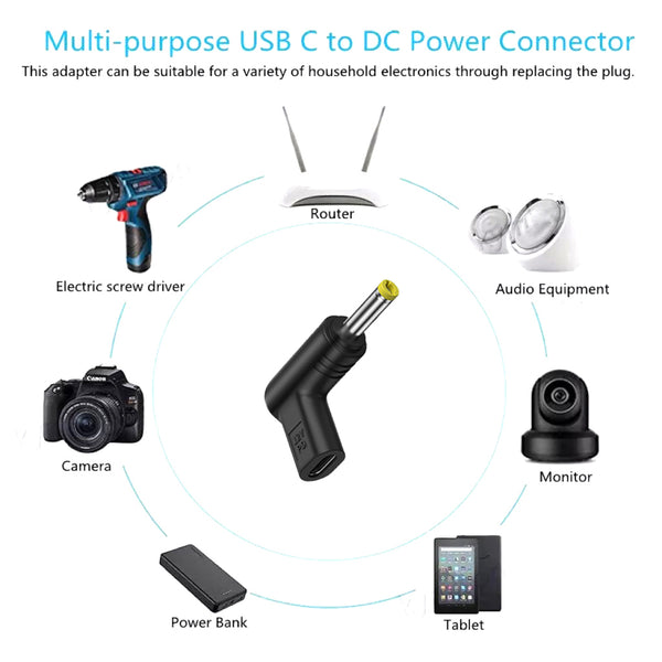 TECPHILE - 12V USB C PD to DC Charging Converter - 19