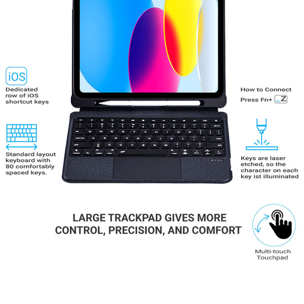 TECPHILE - T5208D Wireless Keyboard Case for iPad - 5
