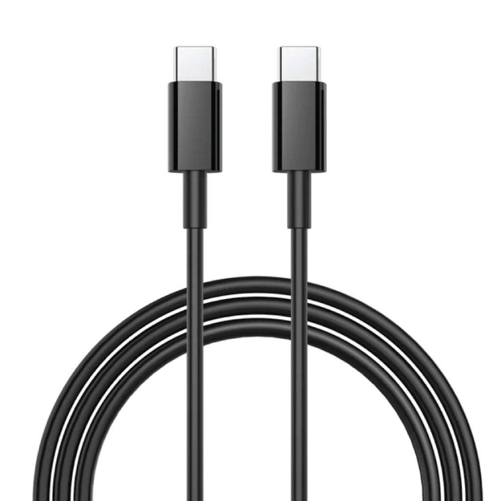 Close-up of USB-C to USB-C charging cable included with URVNS - C39 66W Mini Car Charger, suitable for high-speed data and power transfer.