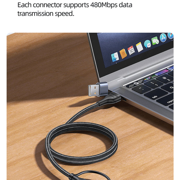 USAMS - PD Cable USB+Type C to Triple Head - 6