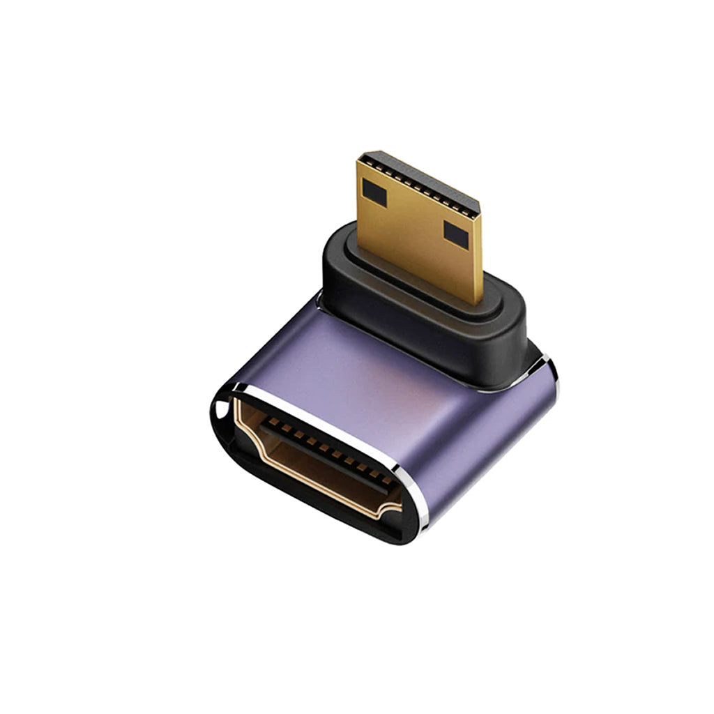 TECPHILE 8K UHD HDMI 2.1 Female to Mini HDMI Male Adapter L Shaped