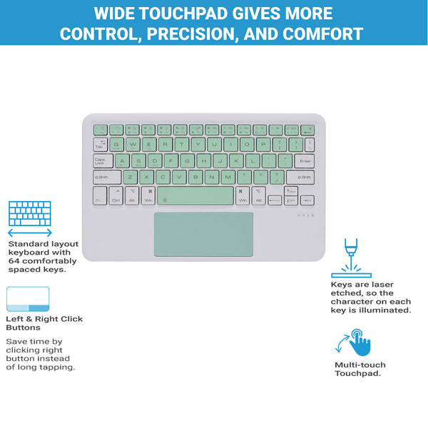 TECPHILE - B102 Wireless Keyboard with Touchpad - 30