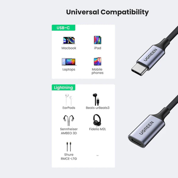 UGREEN - US342 USB C to Lighting Audio Adapter - 3