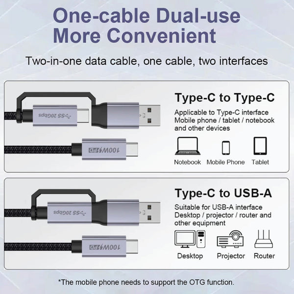URVNS - C43 PD100W 2 IN 1 USB-C Cable - 2