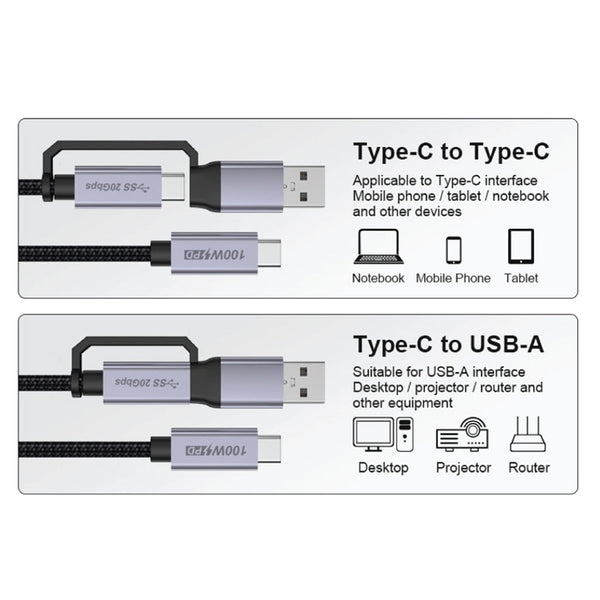 URVNS - C43 PD100W 2 IN 1 USB-C Cable - 8